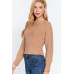 Long Puff Slv V-neck Rib Sweater