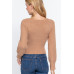 Long Puff Slv V-neck Rib Sweater