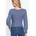 Long Puff Slv V-neck Rib Sweater