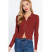 Notched Collar Zippered Sweater