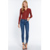 Notched Collar Zippered Sweater