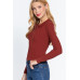 Notched Collar Zippered Sweater