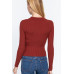 Notched Collar Zippered Sweater