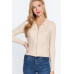 Notched Collar Zippered Sweater