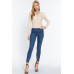 Notched Collar Zippered Sweater