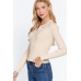 Notched Collar Zippered Sweater