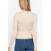Notched Collar Zippered Sweater