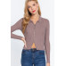 Notched Collar Zippered Sweater