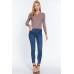 Notched Collar Zippered Sweater