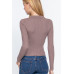 Notched Collar Zippered Sweater