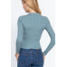 Notched Collar Zippered Sweater