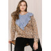 Contrast Washed Denim Top