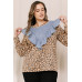 Contrast Washed Denim Top