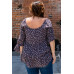 Tiny Floral Printed Square Neckline Top