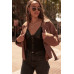 A Faux Leather And Lace Camisole Top