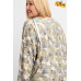 Plus Size Long Sleeve Distressed Printed Rayon Pullover Top