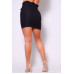 High Waisted Pleated & Belted Mini Skirt