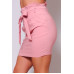 High Waisted Pleated & Belted Mini Skirt