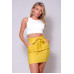 High Waisted Pleated & Belted Mini Skirt