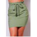 High Waisted Pleated & Belted Mini Skirt