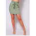 High Waisted Pleated & Belted Mini Skirt