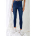 Dark Blue High-waisted With Rips Skinny Denim Jeans