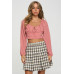 Smocked Long Sleeves Crop Top