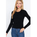 Long Slv Crew Neck Basic Cardigan