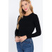 Long Slv Open Back Sweater Top