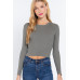 Long Slv Open Back Sweater Top
