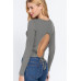 Long Slv Open Back Sweater Top