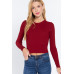 Long Slv Open Back Sweater Top