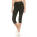 Multi-color Print, Cropped Capri Leggings In A Fitted Style With A Banded High Waist