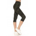 Multi-color Print, Cropped Capri Leggings In A Fitted Style With A Banded High Waist