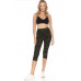 Multi-color Print, Cropped Capri Leggings In A Fitted Style With A Banded High Waist