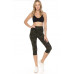 Multi-color Print, Cropped Capri Leggings In A Fitted Style With A Banded High Waist