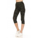 Multi-color Print, Cropped Capri Leggings In A Fitted Style With A Banded High Waist
