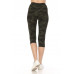 Multi-color Print, Cropped Capri Leggings In A Fitted Style With A Banded High Waist