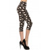 Dinosaur Printed High Waisted Capri Leggings With An Elastic Waist