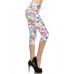 Floral Printed Lined Knit Capri Legging With Elastic Waistband