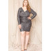 Leopard Print Shirring Plus Size Mini Dress