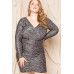 Leopard Print Shirring Plus Size Mini Dress
