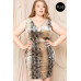 Velour Snake Print Plus Mini Dress