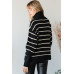Heavy Knit Striped Turtle Neck Knit Sweater