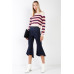 Navy Solid High Waisted Retro Bell Bottom Flare Pants