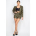 Side Button Detailed Jacket & Shorts Set