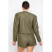 Side Button Detailed Jacket & Shorts Set