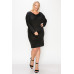 Draped Neck Long Sleeve Dress
