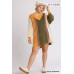 Oversized Multicolor Bouclé V-neck Pullover Sweater Dress With Side Slit