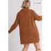 High Cowl Neck Bouclé Long Sleeve Sweater Dress